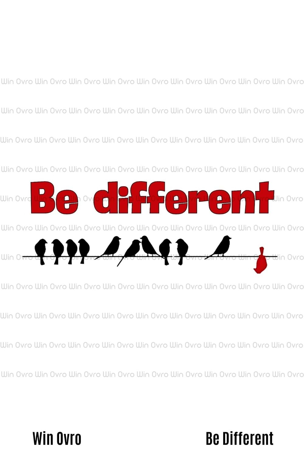 Win Ovro Premium Beyaz Porselen Hediye Kupa Bardak Çift Yön Baskı - Be Different Farklı Ol