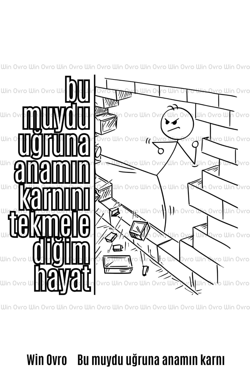 Win Ovro Premium Beyaz Porselen Hediye Çift Yön Baskılı Kupa Bardak - Bu muydu uğruna anamın karnını