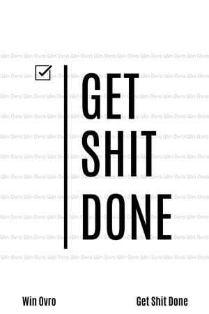 Win Ovro Premium Beyaz Porselen Hediye Çift Yön Baskılı Kupa Bardak - Get Shit Done