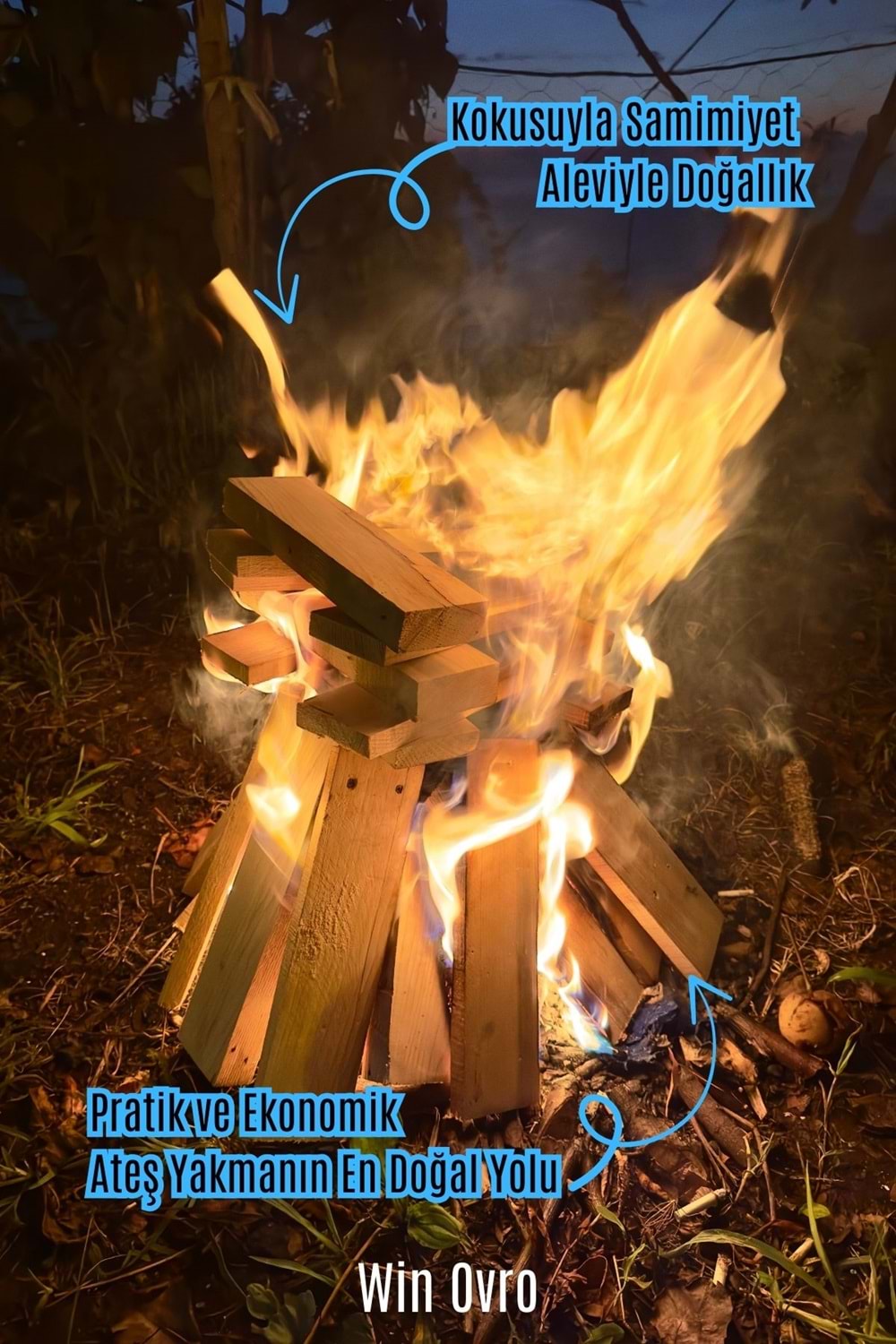 Win Ovro Yakacak Kuru Tahta Odun 5 Kg. Soba Semaver Şömine Mangal Kamp Doğa da Kullanmaya Uygun