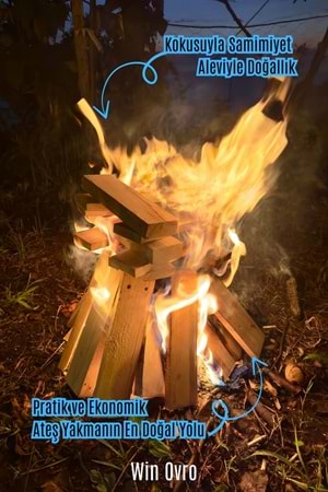 Win Ovro Yakacak Kuru Tahta Odun 5 Kg. Soba Semaver Şömine Mangal Kamp Doğa da Kullanmaya Uygun