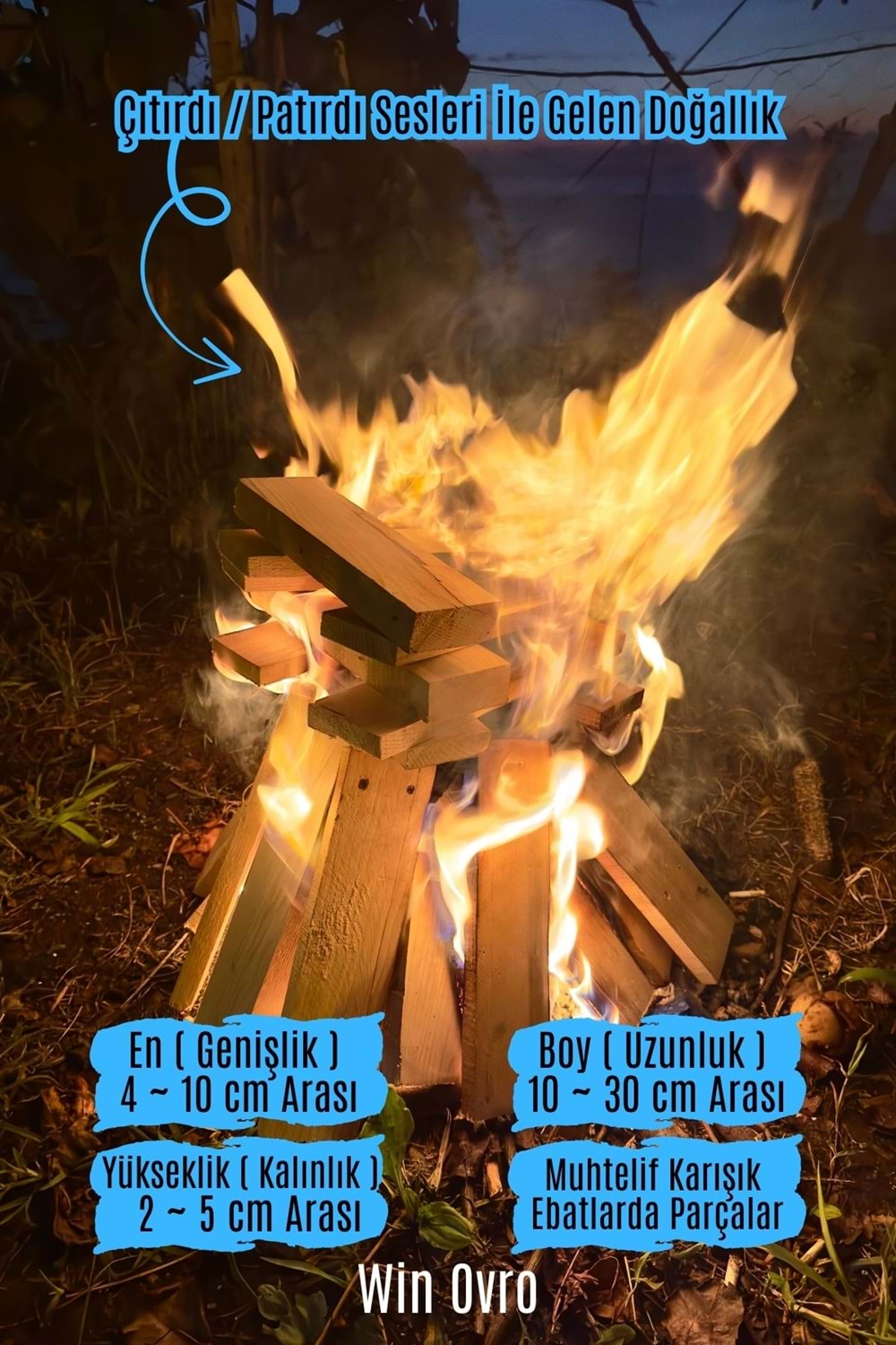 Win Ovro Yakacak Kuru Tahta Odun 5 Kg. Soba Semaver Şömine Mangal Kamp Doğa da Kullanmaya Uygun