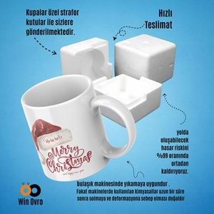 Win Ovro Premium Beyaz Porselen Hediye Çift Yön Baskılı Kupa Bardak - Merry Christmas Happy New 5