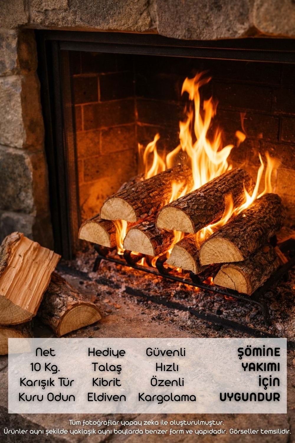 Win Ovro Doğal Kuru Yakacak Odun 10 Kg – Soba Şömine Mangal Barbekü Kamp ve Doğa Kullanımına Uygun