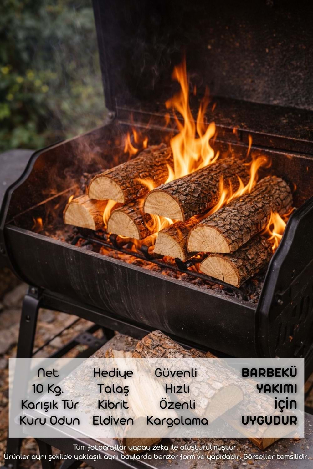 Win Ovro Doğal Kuru Yakacak Odun 10 Kg – Soba Şömine Mangal Barbekü Kamp ve Doğa Kullanımına Uygun