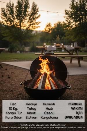 Win Ovro Doğal Kuru Yakacak Odun 10 Kg – Soba Şömine Mangal Barbekü Kamp ve Doğa Kullanımına Uygun