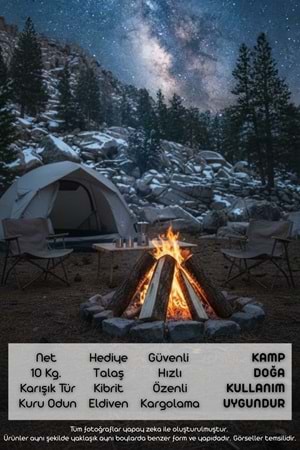 Win Ovro Doğal Kuru Yakacak Odun 10 Kg – Soba Şömine Mangal Barbekü Kamp ve Doğa Kullanımına Uygun