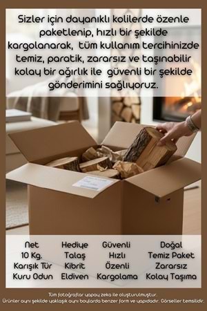 Win Ovro Doğal Kuru Yakacak Odun 10 Kg – Soba Şömine Mangal Barbekü Kamp ve Doğa Kullanımına Uygun